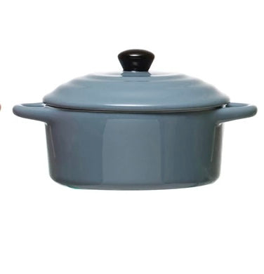 Creative Co-Op Stoneware Mini Baker w/ Lid (DF4950A)