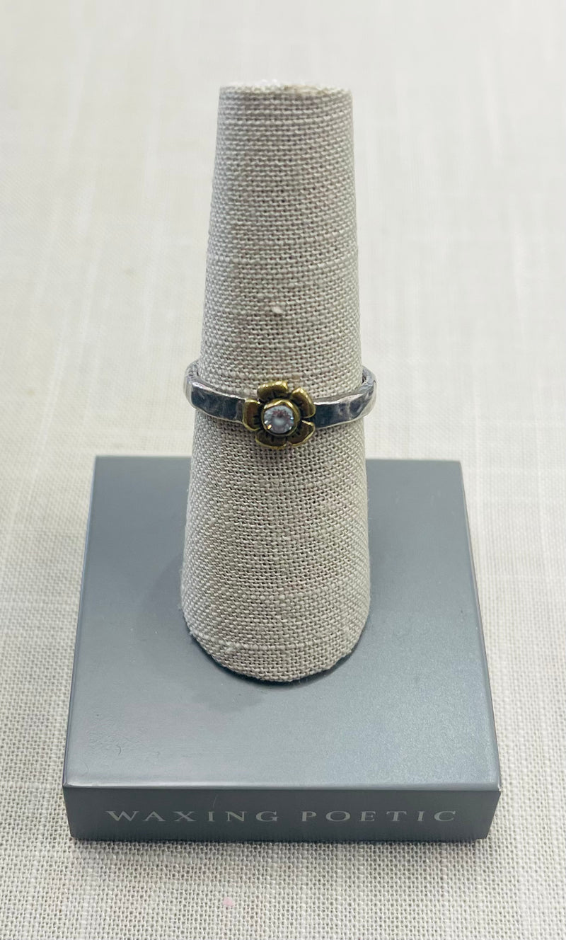 Waxing Poetic Bloom & Grow Stack Ring #23 Sterling Silver & Brass