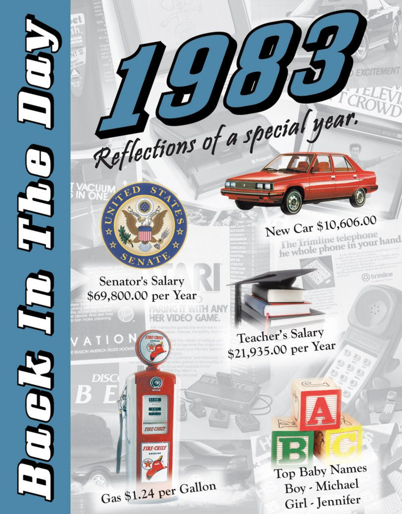 Back in the Day Year Almanac (1980’s)- 24 page greeting card/Booklet with Envelope