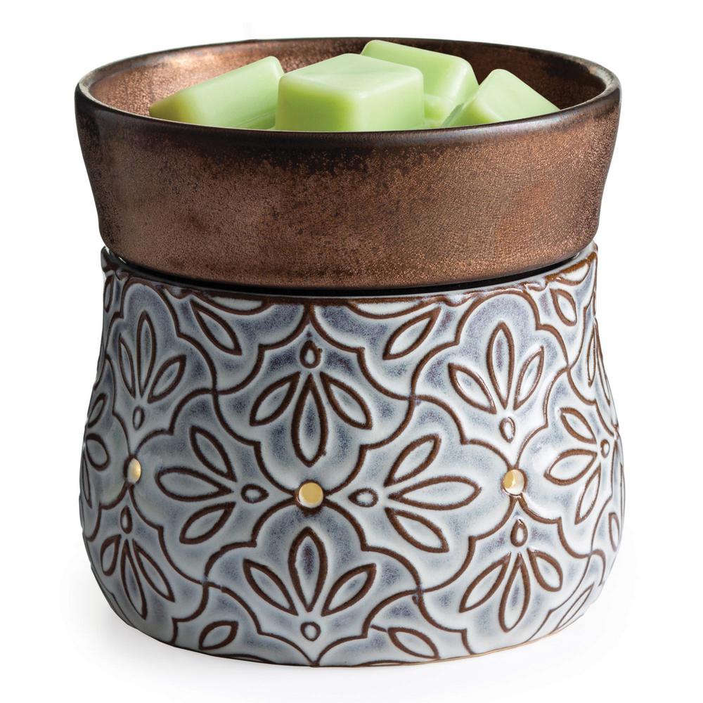 Candle Warmers -  Bronze Floral 2-in-1 Deluxe Fragrance Warmer with Automatic Shut-off Timer