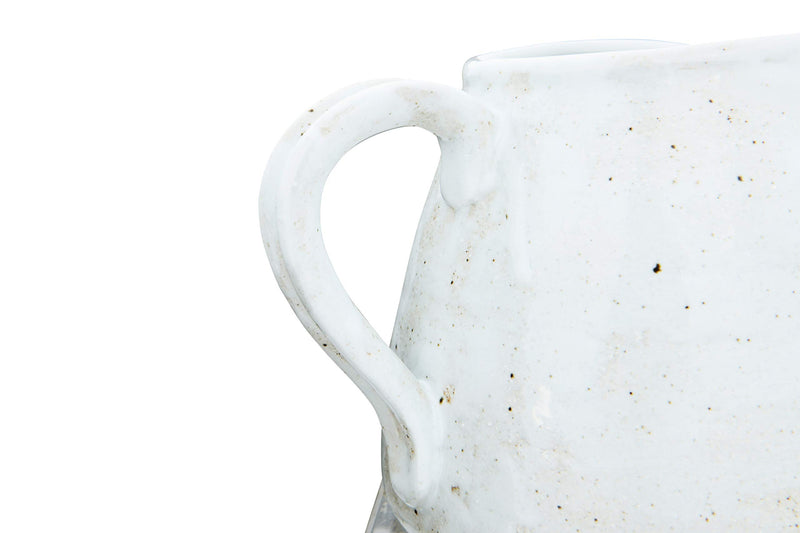 Creative Co-op (DF2928) 32 oz. Stoneware Reactive Glaze Finish (Each One Will Vary) Pitcher, Light Grey