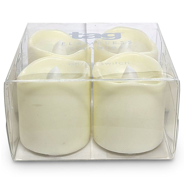 TAG Flameless LED Votive Candle Ivory Set of 4