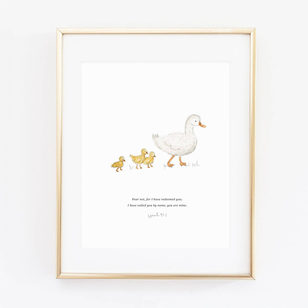 emily lex studio - Isaiah 43:1 mama + baby ducks scripture print