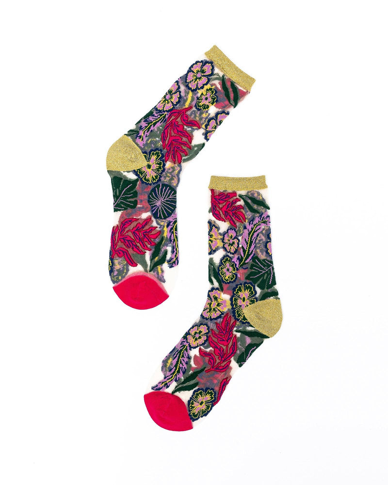 Sock Candy - Festive Floral Sheer Crew Sock