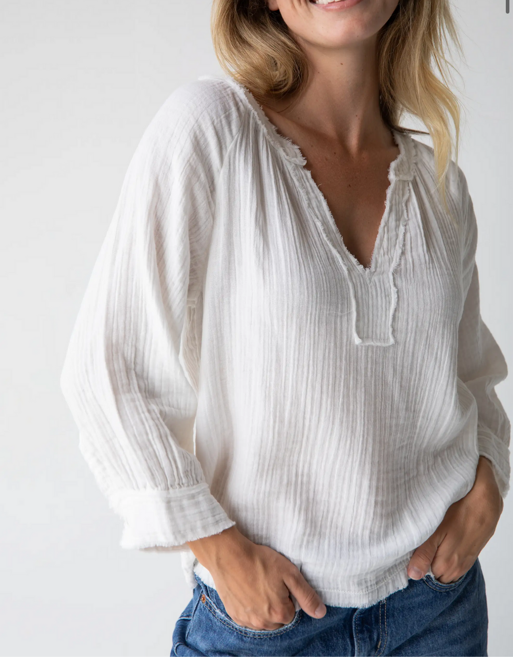 Natural Life Robyn Gauze Top - White
