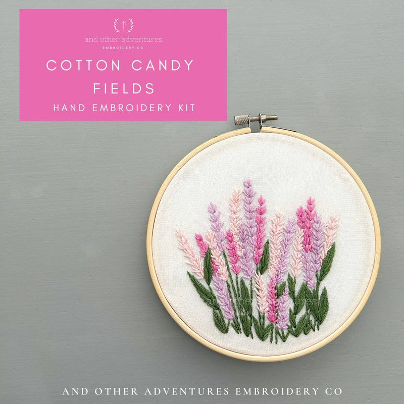 And Other Adventures Embroidery Co - Hand Embroidery KIT - Cotton Candy Fields