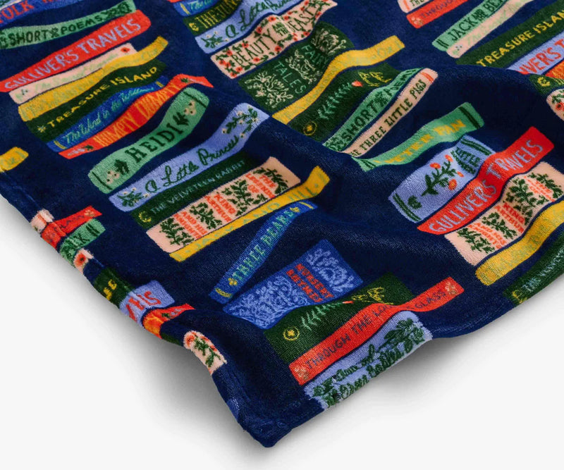 RIFLE PAPER CO. Bookshelf Fleece Blanket