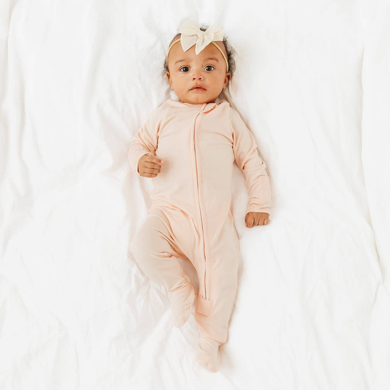 Copper Pearl - Zip-Up Footie Pajama - Blush