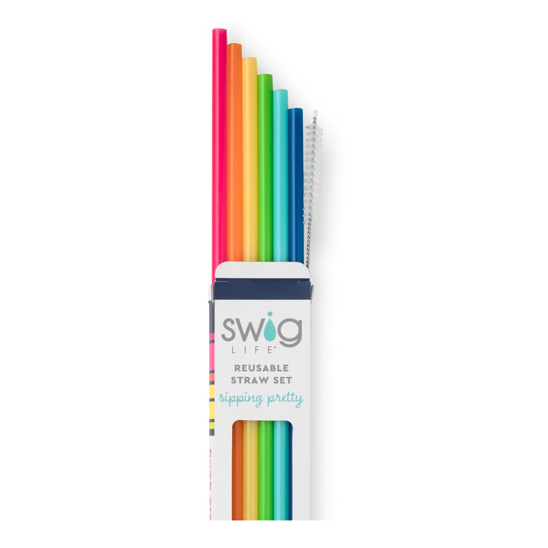 Swig Life Rainbow Reusable Straw Set (Tall)