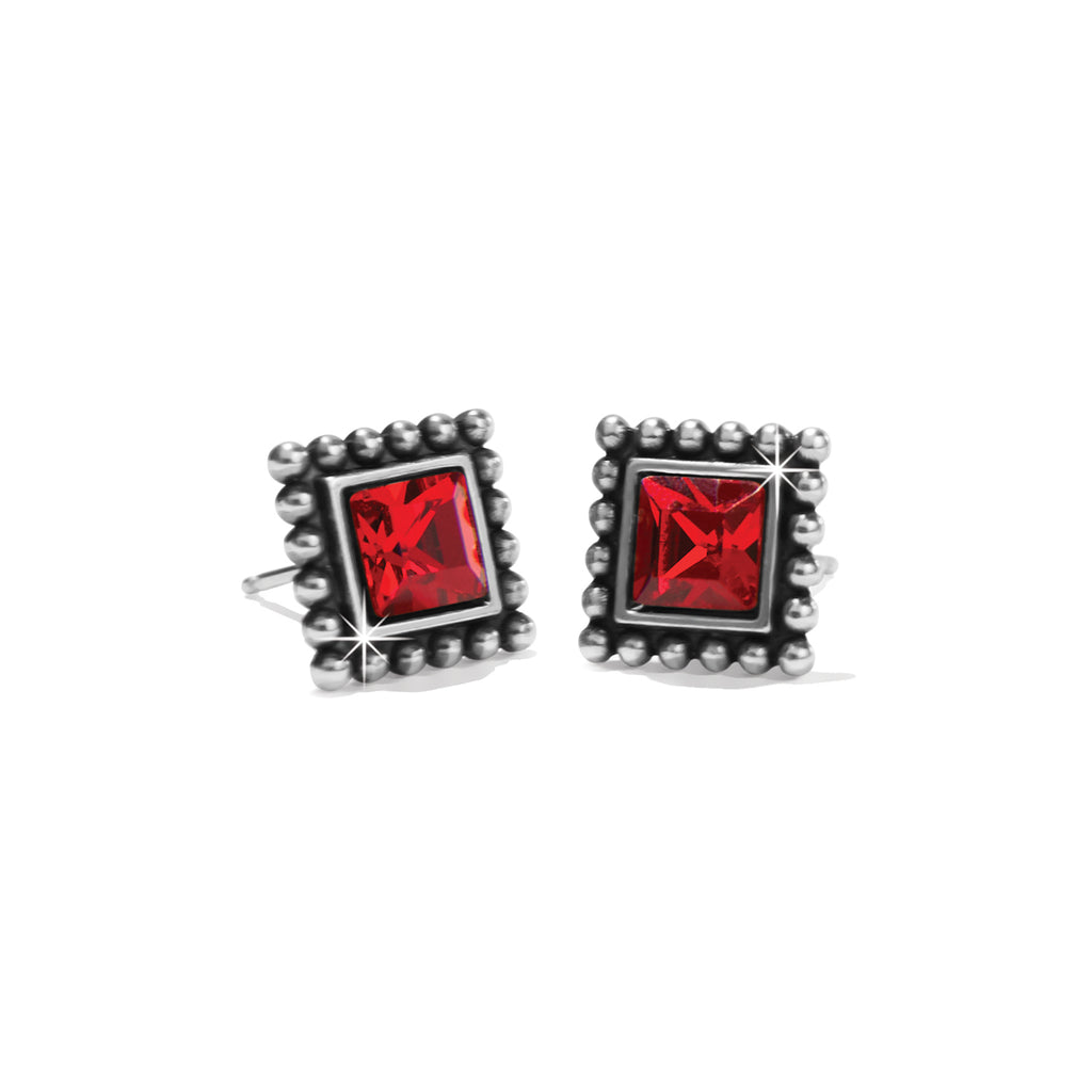 Brighton Sparkle Square Mini Post Earrings - Red