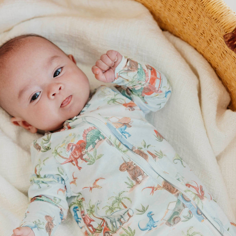 Copper Pearl - Zip-Up Footie Pajama - Dino Explorer