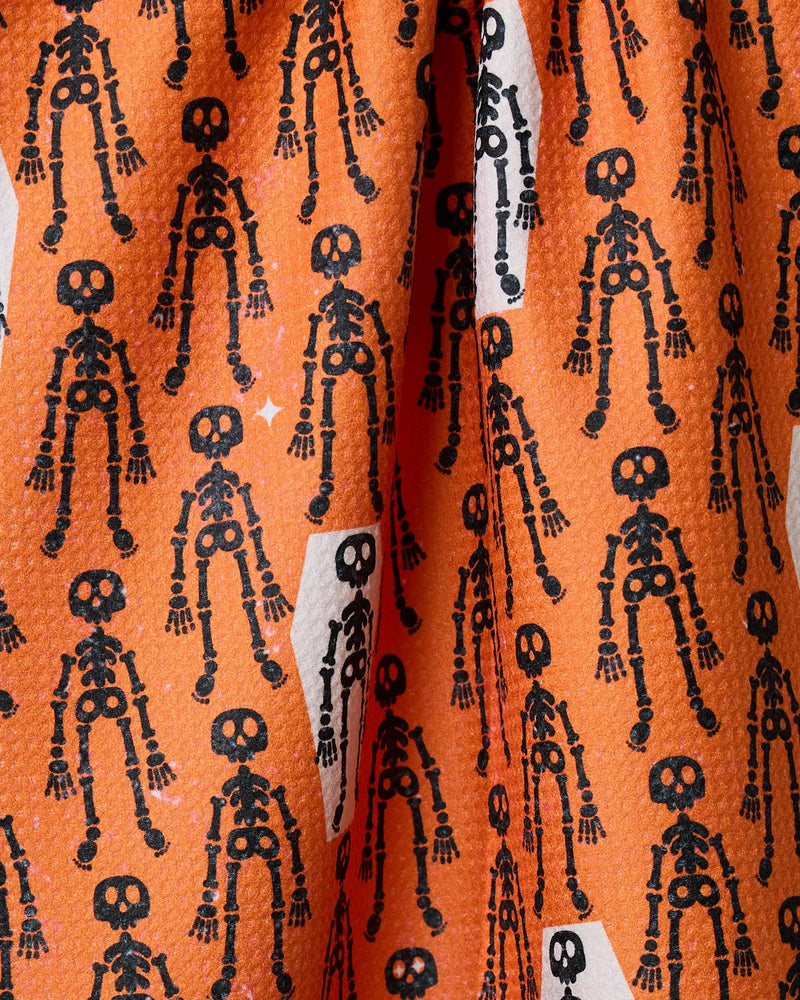 Geometry - Resting Skeletons Orange Tea Towel