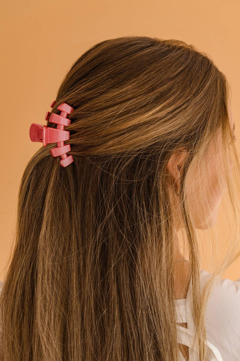 TELETIES - Classic Hair Clip | Small | Calming Coral