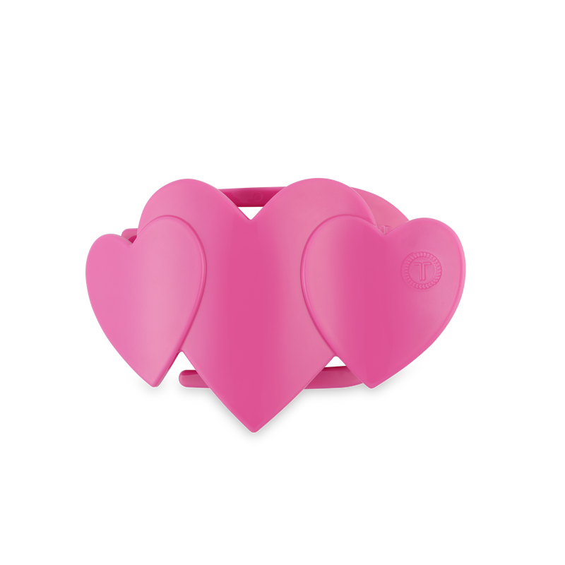 TELETIES - Flat Hair Clip | Small | Pink Heart to Heart