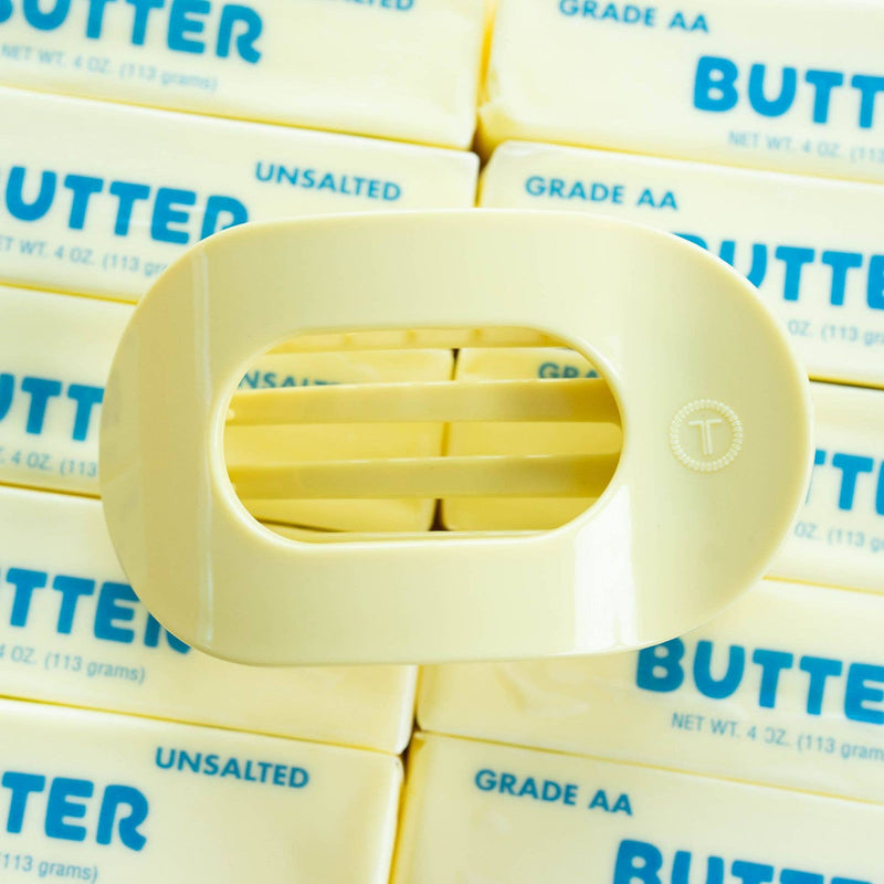 TELETIES - Flat Round Hair Clip | Medium | Butter Yellow