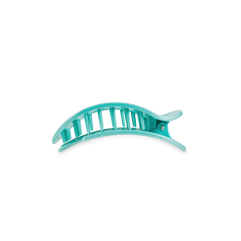 TELETIES - Round Flat Hair Clip | Small | Totally Turquoise