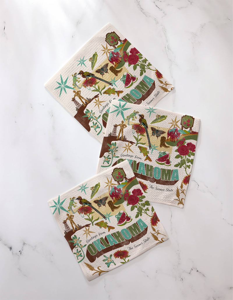 Geometry - Greetings From Oklahoma Dishcloth Set