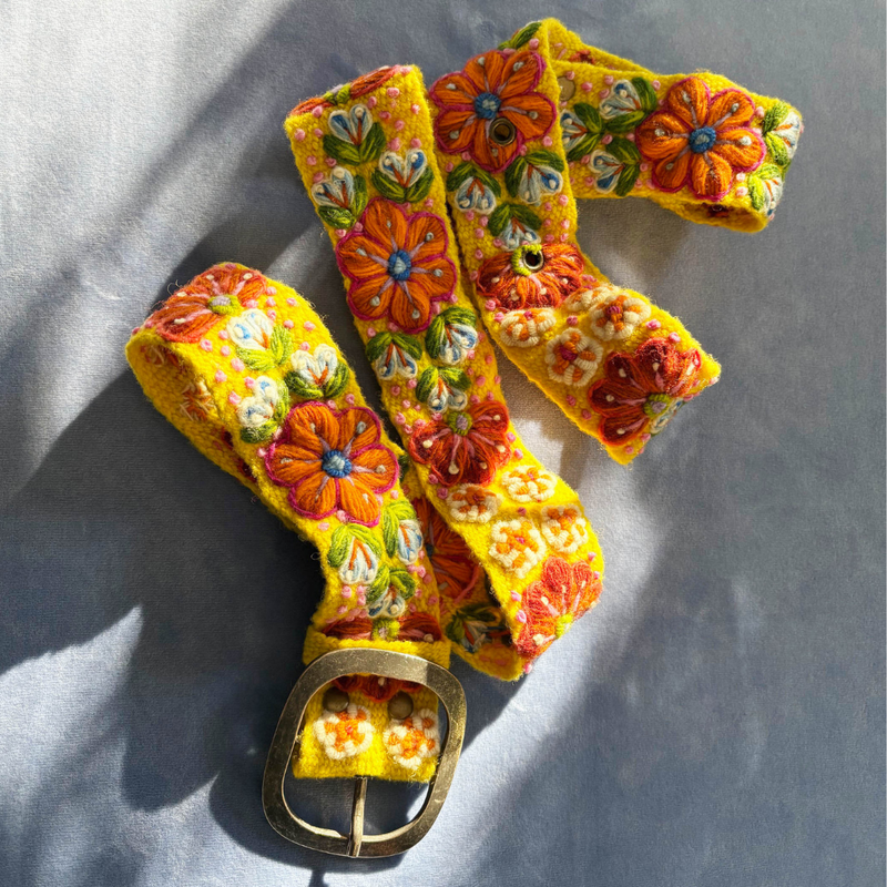 Jenny Krauss - Golden Delicious Embroidered Wool Belt