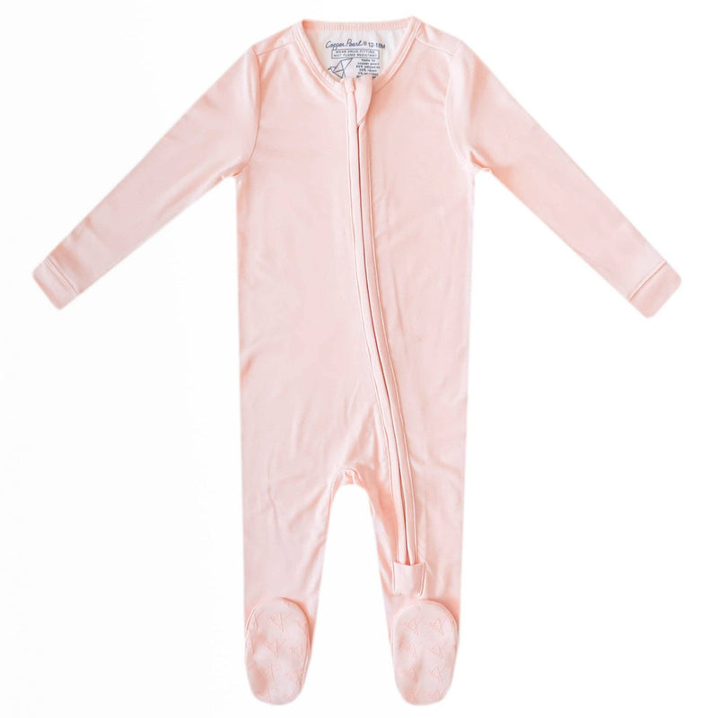 Copper Pearl - Zip-Up Footie Pajama - Blush