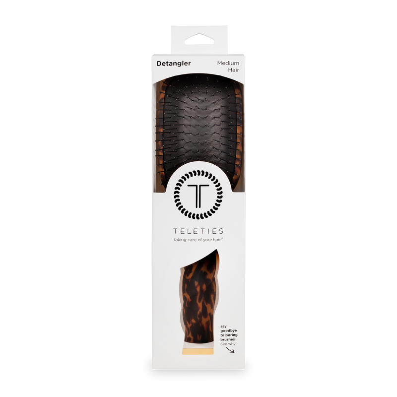 TELETIES - Detangler Hair Brush for Medium Hair - Tortoise