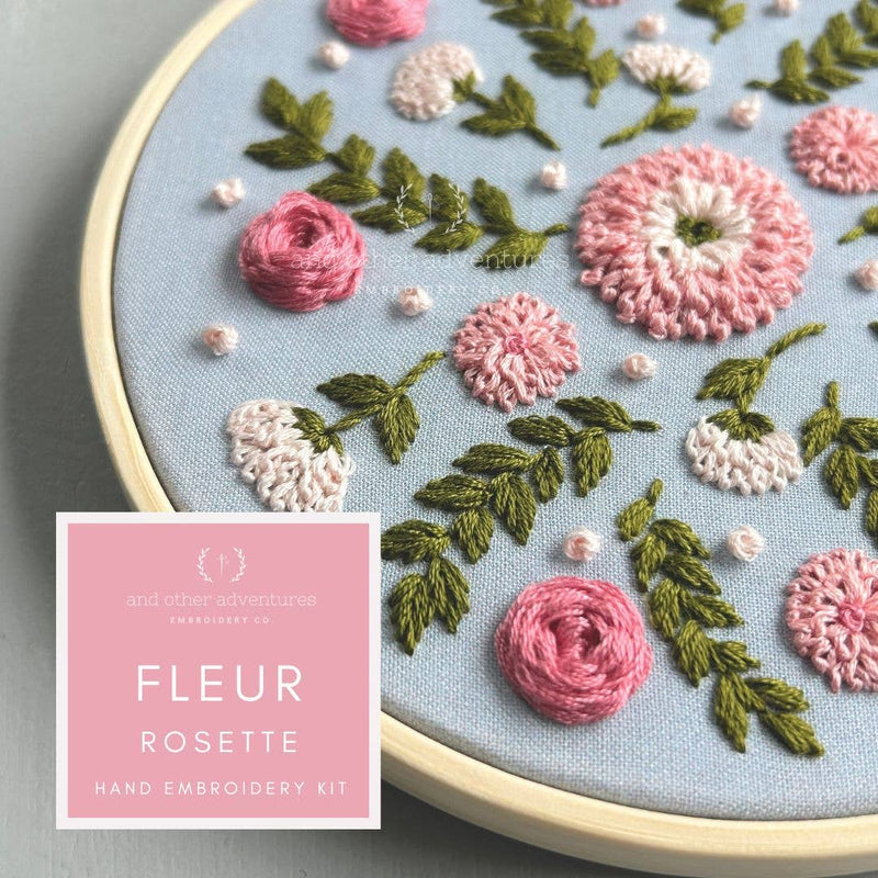 And Other Adventures Embroidery Co - Hand Embroidery Kit - Fleur in Rosette
