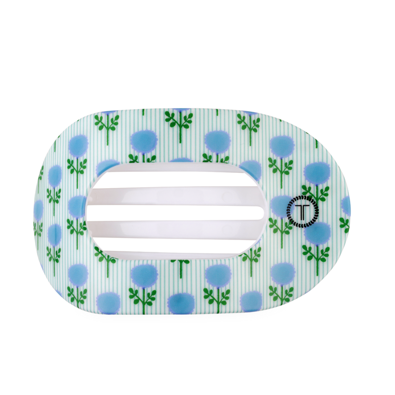 TELETIES - Blue Marigold | Large | Flat Round Hair Clip