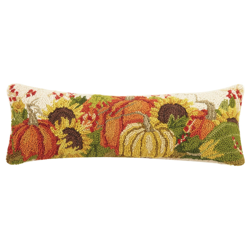 Peking Handicraft - Pumpkins Cream Hook Pillow - Susan Winget