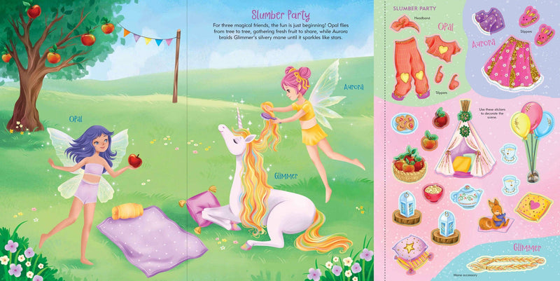 Peter Pauper Press - Unicorns Sticker Doll Dress-Up Book