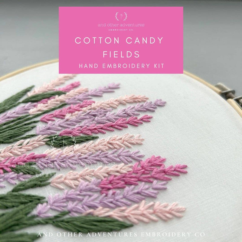 And Other Adventures Embroidery Co - Hand Embroidery KIT - Cotton Candy Fields