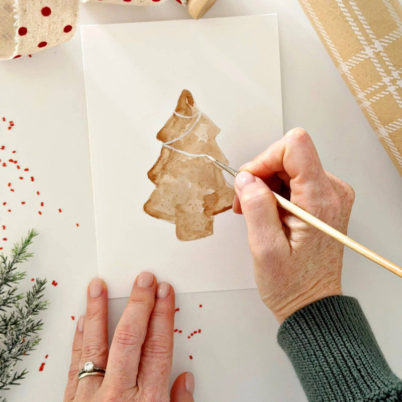 emily lex studio - Gingerbread paintable watercolor notecard set