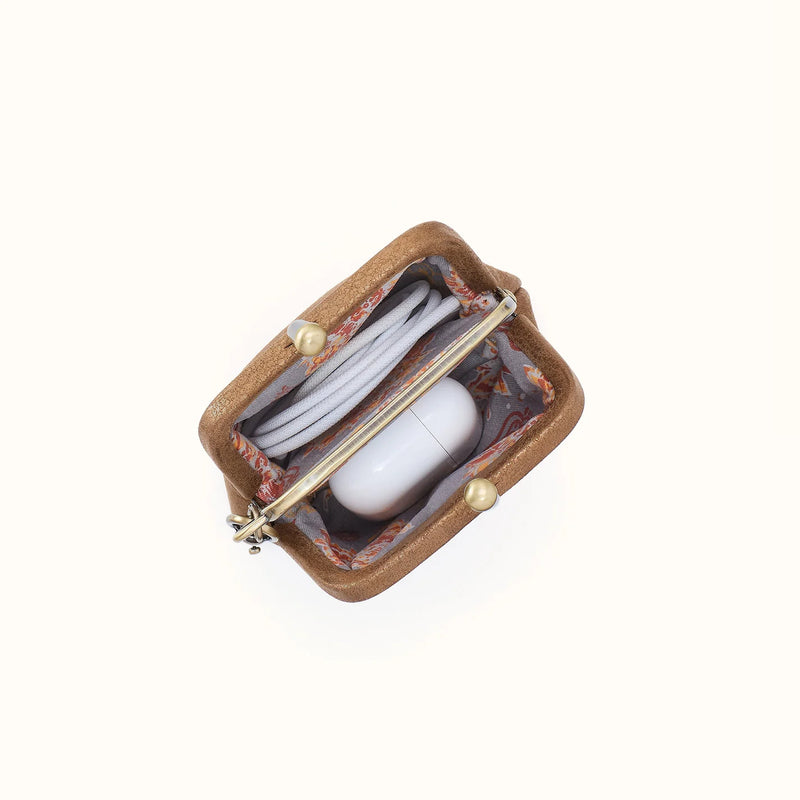 HOBO Alba Frame Clip Pouch - Honey Gold (Metallic Leather)
