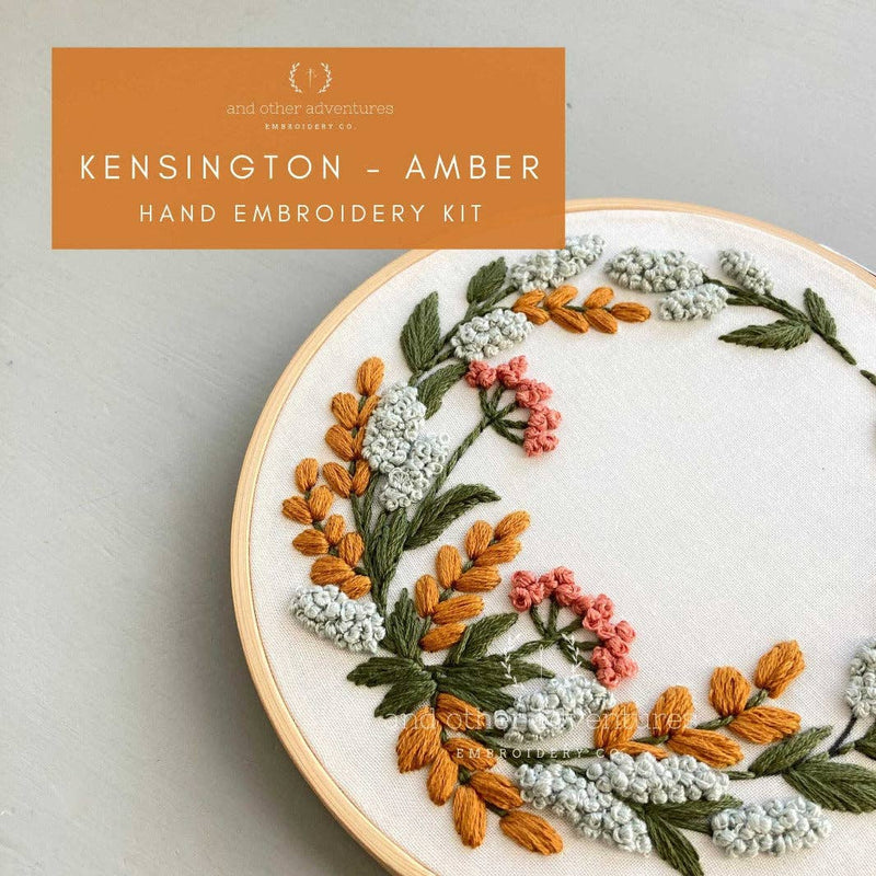 And Other Adventures Embroidery Co - Hand Embroidery Kit - Kensington in Amber