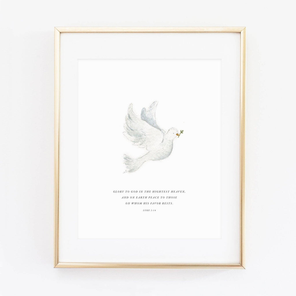 emily lex studio - Luke 2:14 dove scripture print