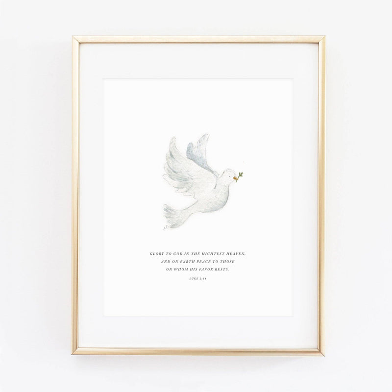 emily lex studio - Luke 2:14 dove scripture print