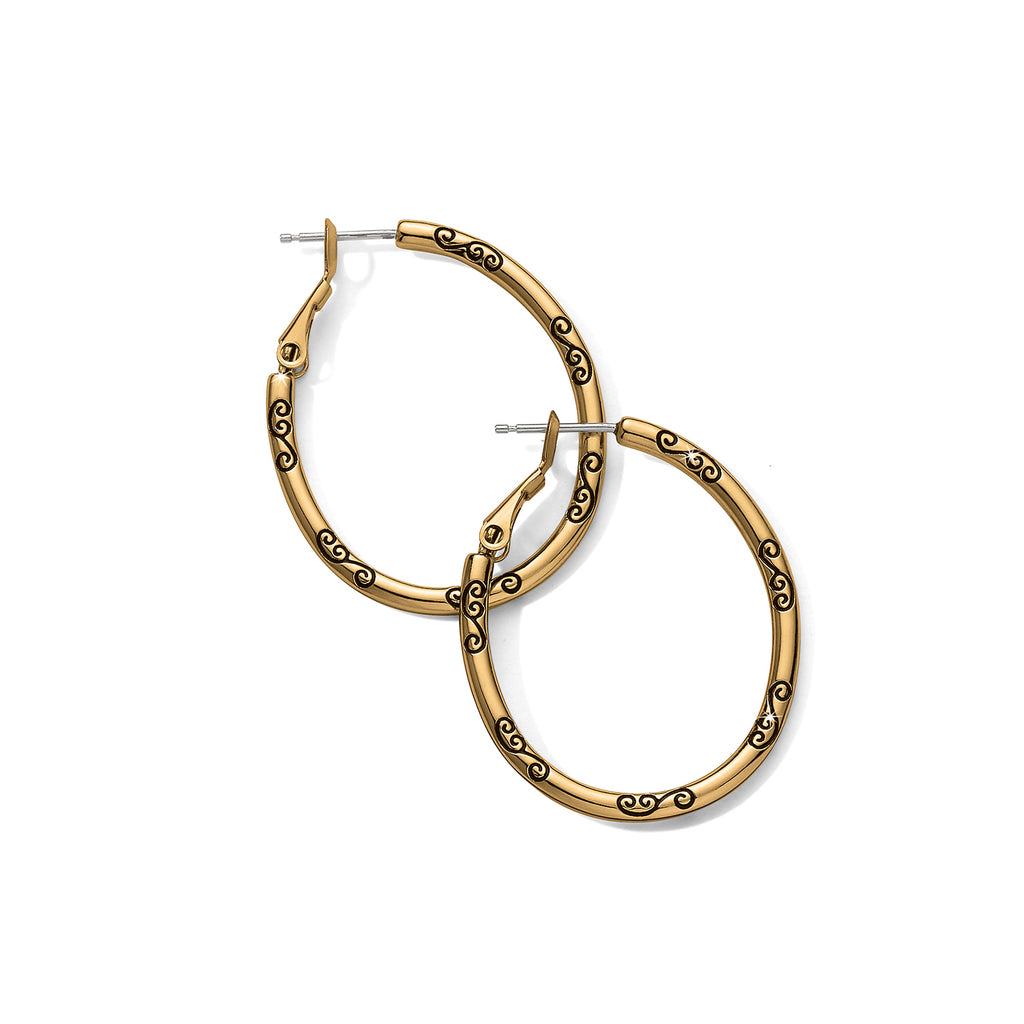 Brighton Oval Hoop Charm Earrings - Gold