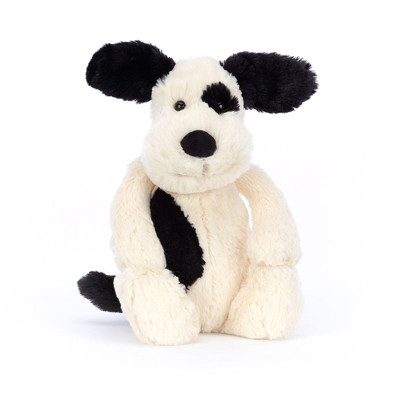 Jellycat The Pick of Sticks Book and Bashful Black and Cream Puppy Medium Plush Set