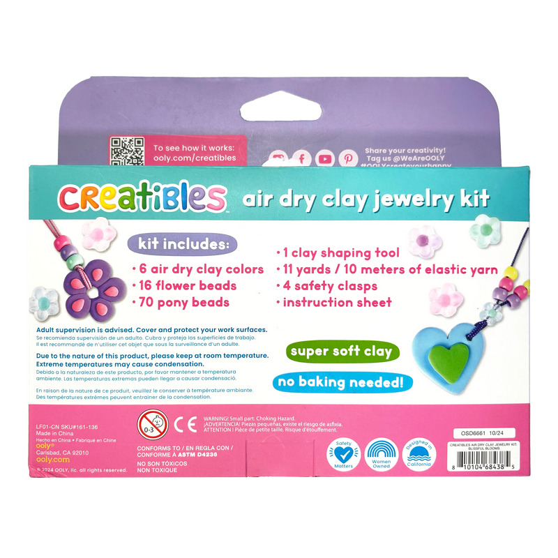 OOLY - Creatibles Air Dry Clay Jewelry Kit - Blissful Bloom