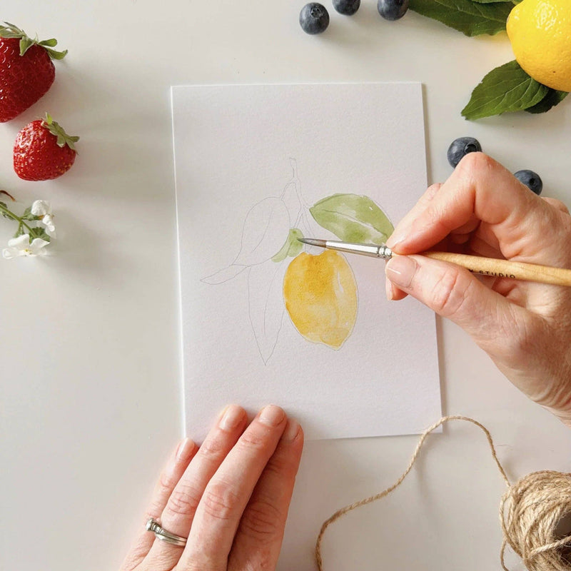 emily lex studio - Fruit paintable watercolor notecard set