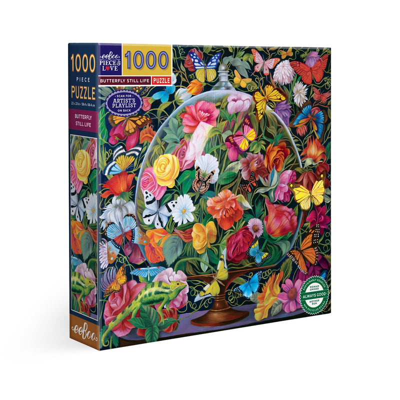 eeBoo - Butterfly Still Life 1000 Piece Puzzle