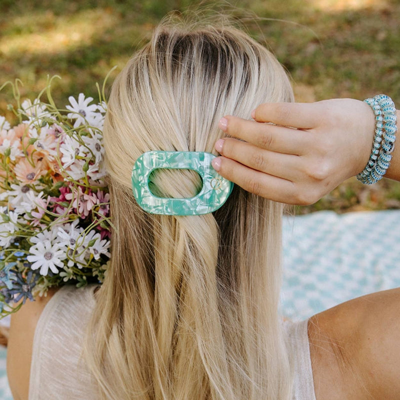 TELETIES - Flat Round Hair Clip | Small | Spring Splash