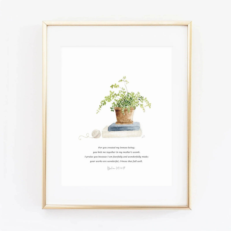 emily lex studio - Psalm 139:13-14 maidenhair fern scripture print