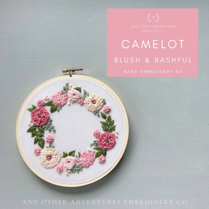 And Other Adventures Embroidery Co - Hand Embroidery Kit - Camelot in Blush & Bashful