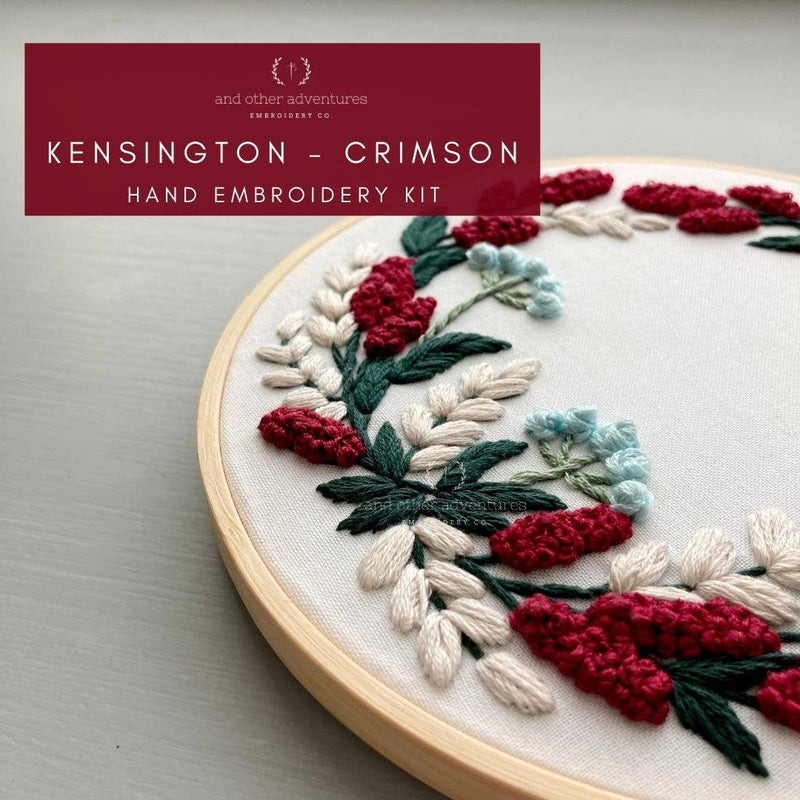 And Other Adventures Embroidery Co - Hand Embroidery Kit - Kensington Crimson