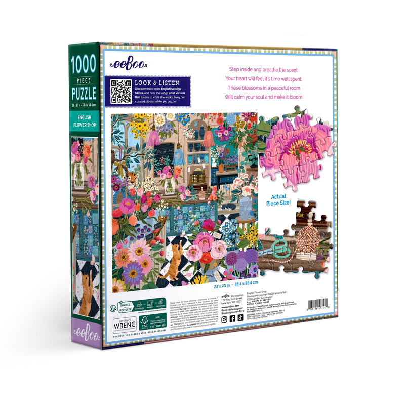 eeBoo - English Flower Shop 1000 Piece Puzzle