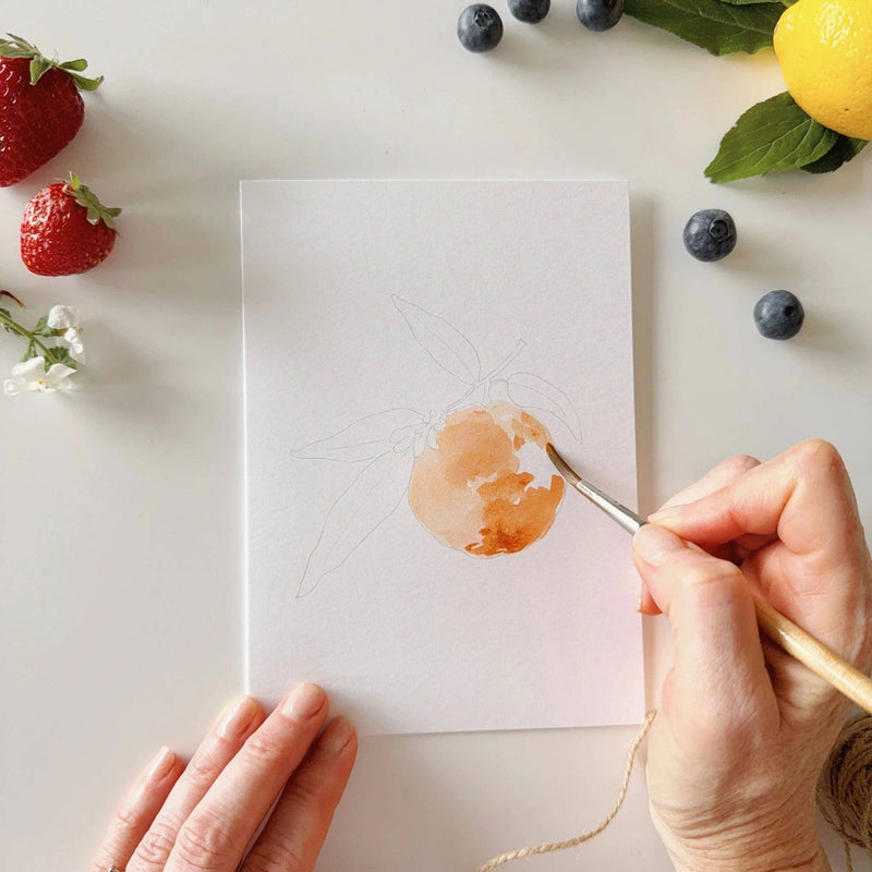emily lex studio - Fruit paintable watercolor notecard set