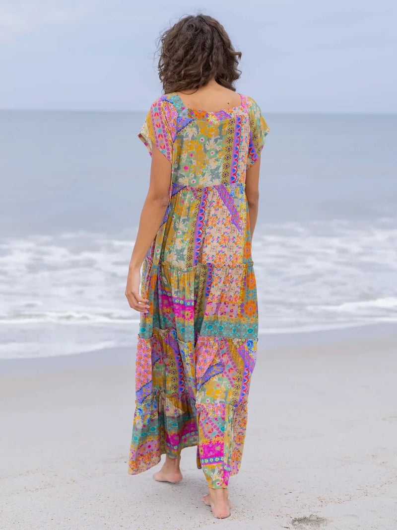Natural Life Berkley Maxi Dress -  Folk Flower Patchwork