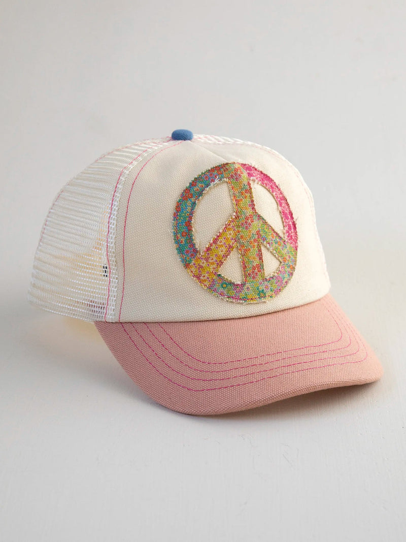 Natural Life Canvas Trucker Hat - Peace Sign