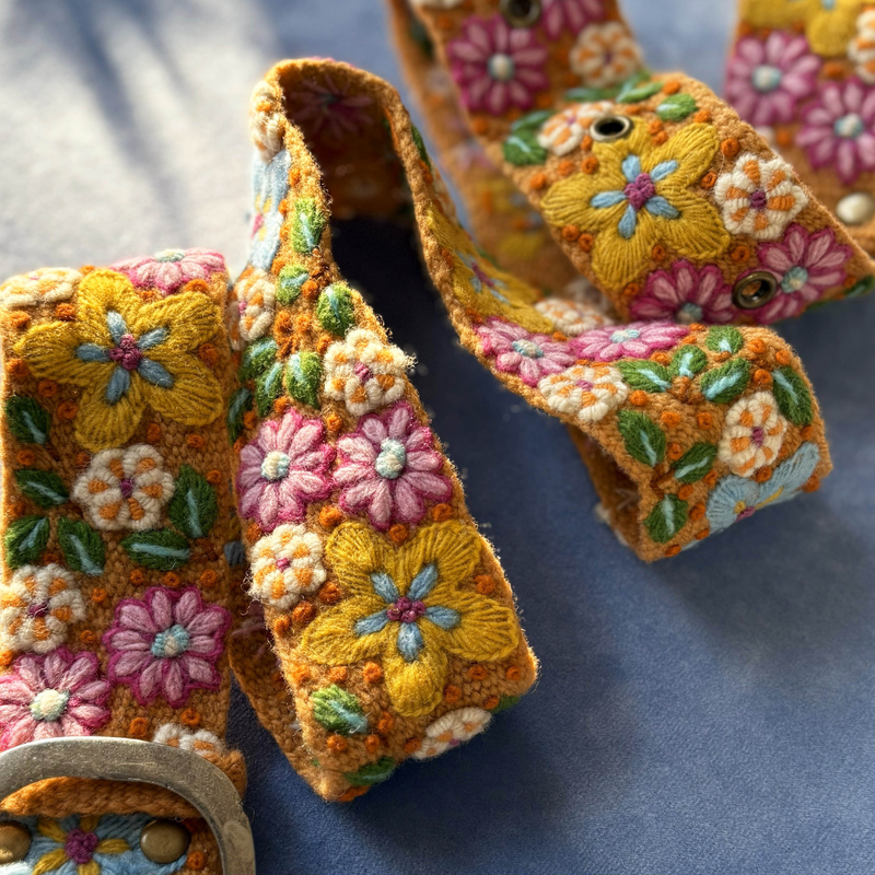 Jenny Krauss - In the Garden Floral Embroidered Wool Belt