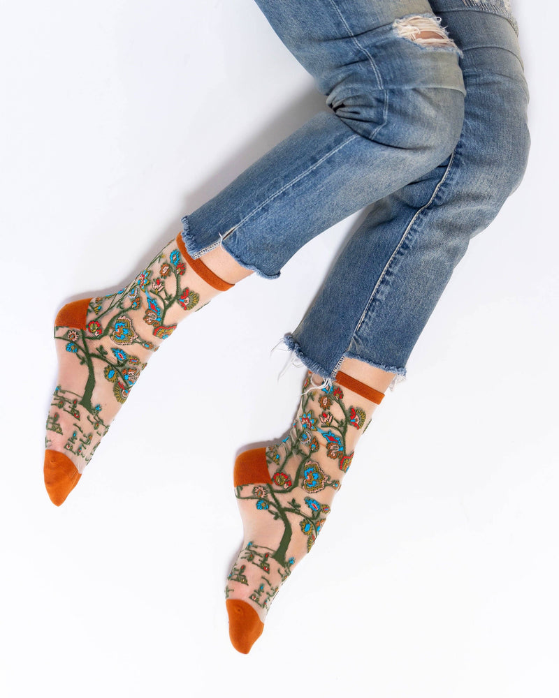 Sock Candy - Tree of Life Sheer Crew Sock