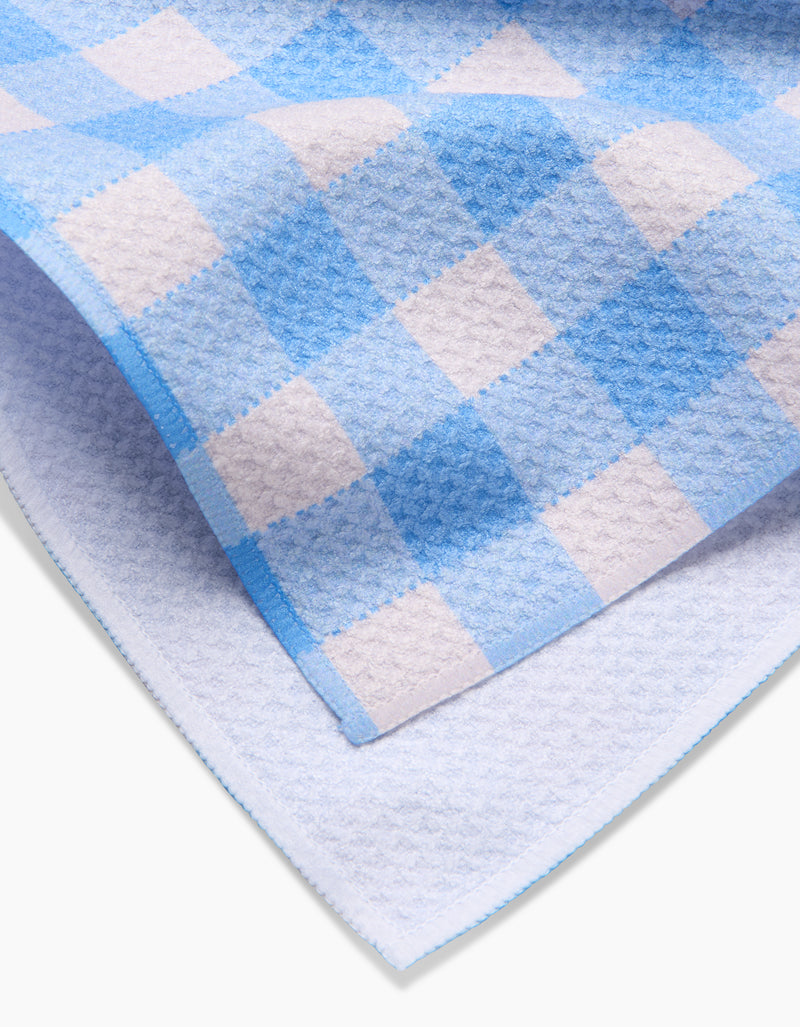 Geometry - Angelic Sky Gingham Tea Towel